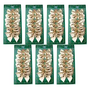 42 kleine Schleifen gold Weihnachten Weihnachtsschleifen Schleife Christbaum 7,5cm